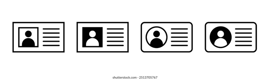 Ícones Da Placa De Id De Vetor. Ícones do cartão de identificação
