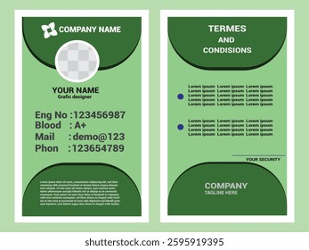 Vector id card template with clasp and lanyard. Blue and white color mock up set. Modern colorful icon collection. Employee ID. Simple realistic design. Cute cartoon style. Flat style illustration.