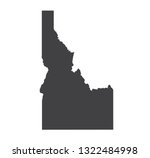 Vector Idaho Map silhouette. Isolated vector Illustration. Black on White background.