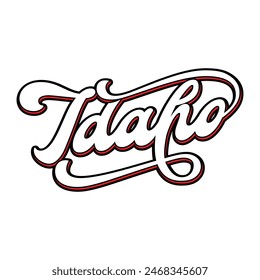 Vector Idaho text typography design for tshirt hoodie baseball cap jacket and other uses vector