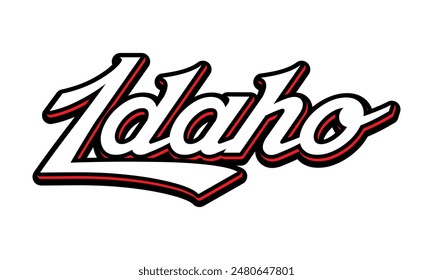 Vector Idaho text typography design for tshirt hoodie baseball cap jacket and other uses vector	