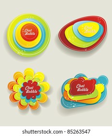 Vector Idea Bulbs. Chat Bubbles