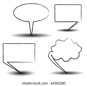 Vector Idea Bulbs. Chat clouds