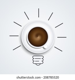 vector idea with coffee. modern business background. Eps10