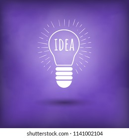 Vector idea concept banner. Lamp line icon. Motivation illustration