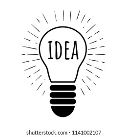 Vector idea concept banner. Lamp line icon. Motivation illustration