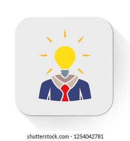 vector idea concept. Flat illustration of creative idea. lightbulb innovation isolated on white background. solution sign symbol. bright solution icon