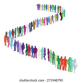 Vector Idea Icon made of many silhouettes-row