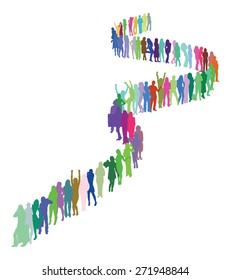 Vector Idea Icon made of many silhouettes-row