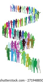 Vector Idea Icon made of many silhouettes-row