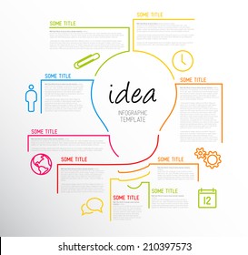 Vector Idea Infographic Template Made From Lines And Icons