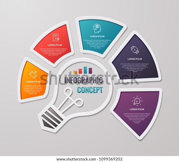 Vector Idea Light Bulb Circle Infographic Template For Graphs, Charts ...