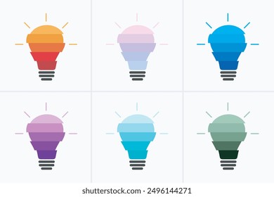 Vector idea light bulb infographic template for growth diagram, graph, presentation, chart. business startup idea lamp