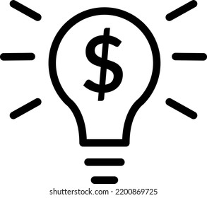 Vector Idea lightbulb, money idea EPS, Wise financial decision, Smart Idea, Investment Strategy 