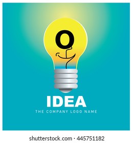 Vector idea logo design with letter O as the name of company identity