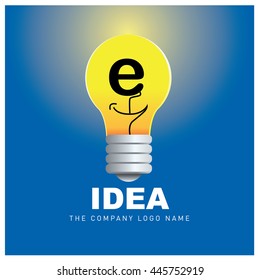 Vector idea logo design with letter E. Icon and template for company identity