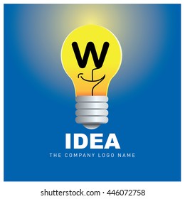 Vector idea logo design with letter W. Icon and template for company identity