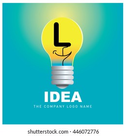 Vector idea logo design with letter L. Icon and template for company identity