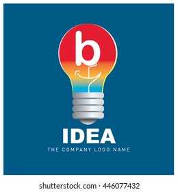 Vector idea logo design with letter B. Icon and template for company identity