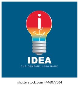 Vector idea logo design with letter I. Icon and template for company identity