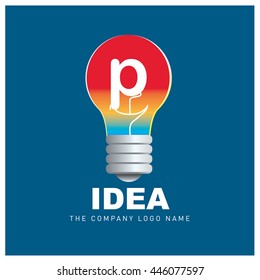 Vector idea logo design with letter P. Icon and template for company identity