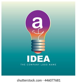 Vector idea logo design with letter A. Icon and template for company identity