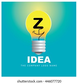 Vector idea logo design with letter Z. Icon and template for company identity