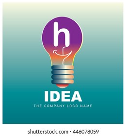 Vector idea logo design with letter H. Icon and template for company identity