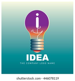 Vector idea logo design with letter I. Icon and template for company identity
