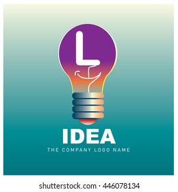 Vector idea logo design with letter L. Icon and template for company identity