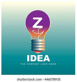 Vector idea logo design with letter Z. Icon and template for company identity
