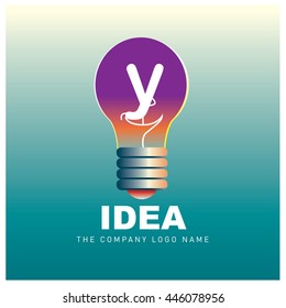 Vector idea logo design with letter Y. Icon and template for company identity