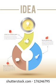 Vector idea step with icons long shadows / can use for element graphic / printing / web