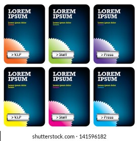 vector identification cards template - staff - VIP - press