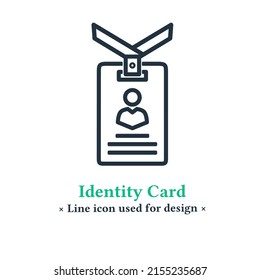 Icono de tarjeta de identidad vectorial aislado en un fondo blanco. Símbolos de tarjetas de identidad, insignias, infografías para aplicaciones web y móviles.