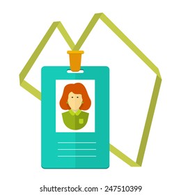 vector identity card of the person, badge, identification card. flat design.