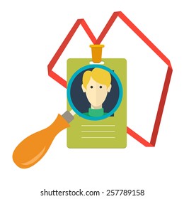 vector identity card of the person, badge, identification card. flat design.