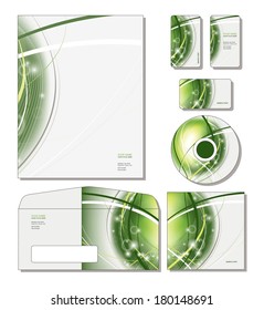 Vector Identity System Template - letterhead, business and gift cards, cd, cd cover, envelope. 