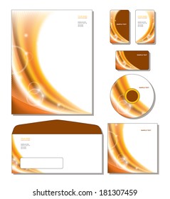 Vector Identity System Template - letterhead, business and gift cards, cd, cd cover, envelope. Abstract Background.