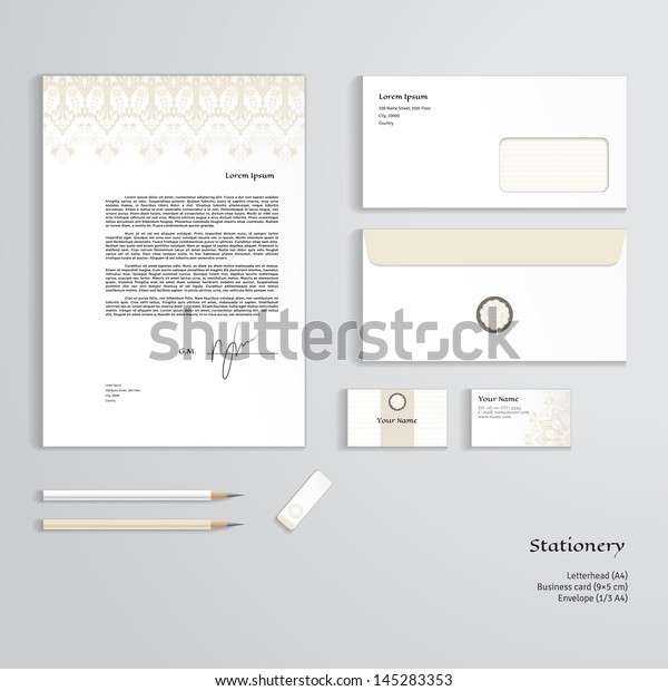 vector identity templates oriental floral pattern stock free vintage stationery templates