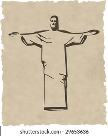 the vector iesus christ rio de janeiro statue silhouette eps 8