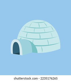 Vector igloo icon. Clipart image isolated on sky color Background.