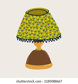 Vector iillustration of table lamp isolated on light background.