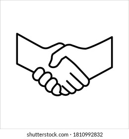 Ilustración vectorial del estilo plano Handshake en el icono de diseño de moda editable sobre fondo blanco