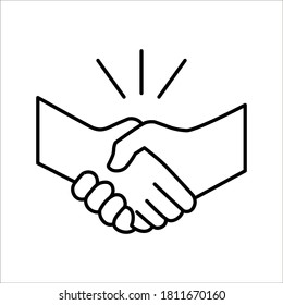 Vektorgrafik von Handshake im flachen Stil in trendigem Design Symbol auf weißem Hintergrund