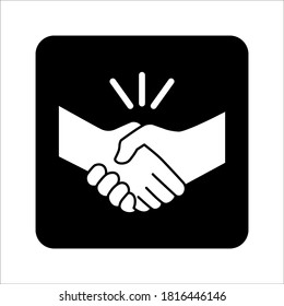 Vector iilustration of Handshake flat style in trendy design icon editable on white background