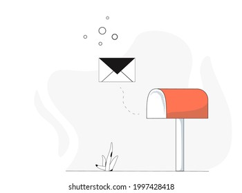 Ilustración vectorial. Concepto de correo de ilustración. Para el correo de diseño. 