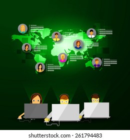 Vector iilyustratsiya call center support flat icons