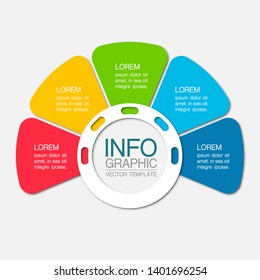 Vector iInfographic diagram, template for business, presentations, web design, 5
options.