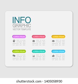 Vector iInfographic diagram, template for business, presentations, web design, 6 options.